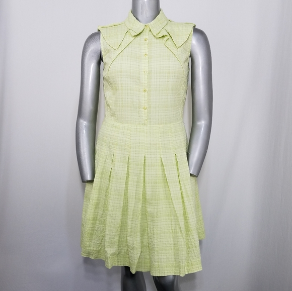 ANTONIO MELANI Dresses & Skirts - Antonio Melani Shirt Dress Sleeveless Pleated Collar Button Plaid
